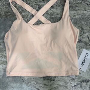 Gold Hinge Women's Light Pink Crossback  Tank